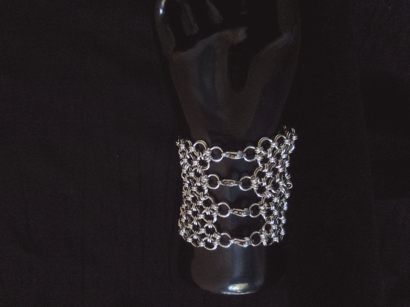 Japanese mega chainmail cuff bracelet Gothic style – photo 3